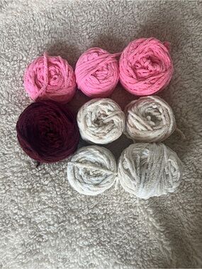 Blanket Yarn Bundle in Pink, Burgundy & Cream